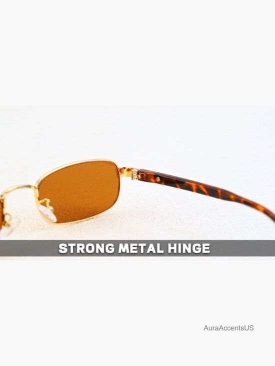 Rectangular Y2K Narrow Thin Skinny Sunglasses UV400 main image 5